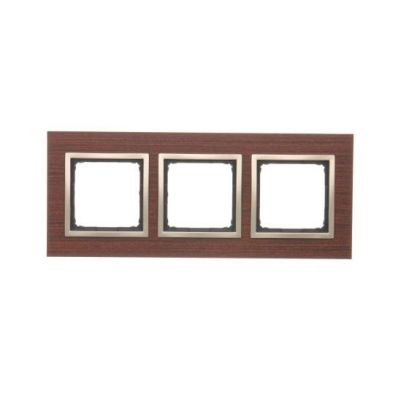 Simon 54 Nature Ramka 3-krotna Nature-Drewno ZŁOTY ORZECH IP20/IP44* (*IP44-należy zastosować zestaw uszczelek DUN3) DRN3/86 KONTAKT (DRN3/86)